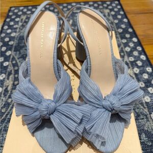 Loeffler Randall Light Blue Pleated Bow Heels